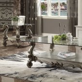 Versailles Coffee Table 86840 w/Glass Top in Antique Platinum