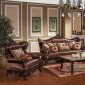 Aroma Traditional Fabric Sofa & Loveseat Set in Brown