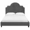 Primrose Upholstered Platform Queen Bed in Gray Velvet by Modway