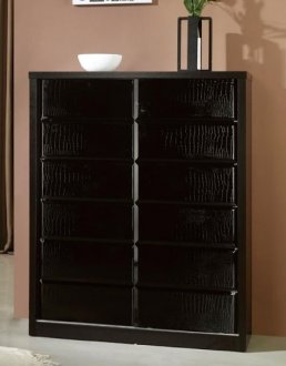 8666 Shoe Case in Wenge w/Black or White Doors by Beverly Hills