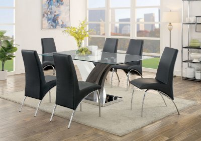 Svana CM3382T 5Pc Dinette Set of Table w/Glass Top & 4 Chairs