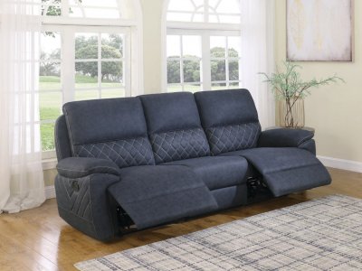 Variel Recliner Sofa 608991 in Blue by Coaster w/Options