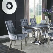 Nasir Dining Table 68255 Gray Faux Marble by Acme w/Options