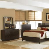 Smoky Brown Finish Contemporary Bedroom w/Optional Items