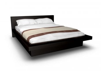 Cappuccino Finish Contemporary Platform Bed [LSB-Zurich Bed]