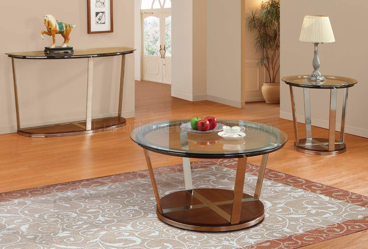 Clear Glass Top Modern Coffee Table w/Metal Framing & Options - Click Image to Close