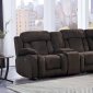 U9867 Motion Sectional Sofa in Brown Fabic by Global