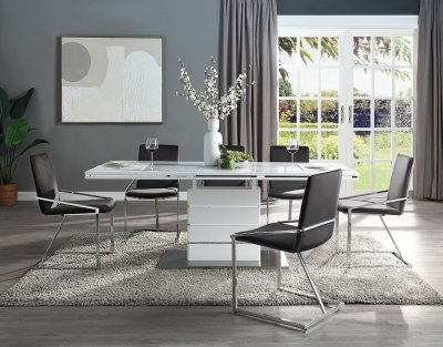 Kameryn Dining Table DN02143 in White by Acme w/Optional Chairs