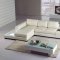 T35 Mini Sectional Sofa in White Eco-Leather w/ Light