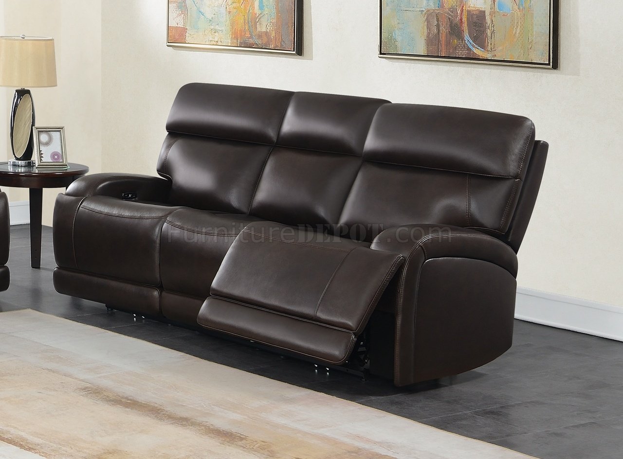 Dark Brown Coaster Home Furnishings Longport Upholstered Power Sofas