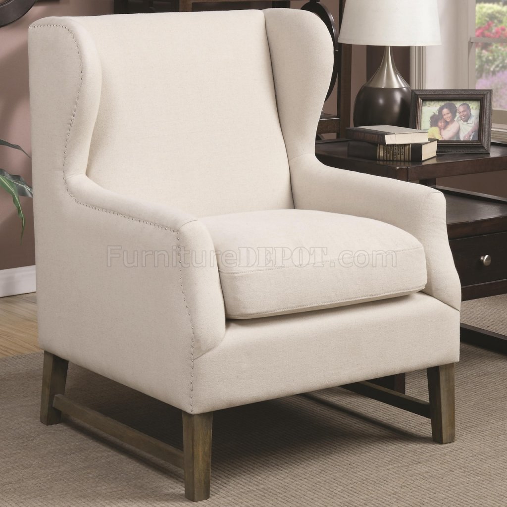 902490 Accent Chair in Oatmeal Fabric by Coaster - Click Image to Close