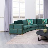 Marco Sectional Sofa in Green Fabric