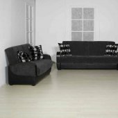 Floket Fume Fabric Living Room w/Sleeper Sofa & Storage
