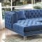 Salma Sectional Sofa in Blue Fabric