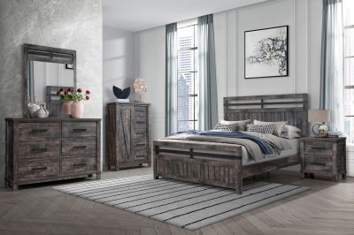 Arlo Bedroom Set 5Pc in Gray by Global