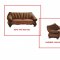 Two-Tone Leather Shell Inspired Living Room Sofa w/Options