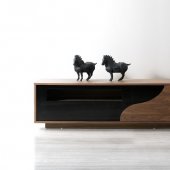 101F TV Stand in Black High Gloss/Walnut by J&M Furniture