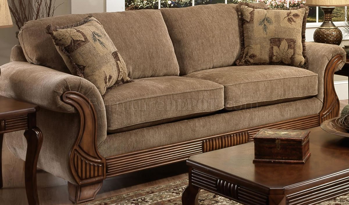 Multi-Colored Tan and Brown Textured Fabric Traditional Styling Sofa  Loveseat – All Nations Furniture