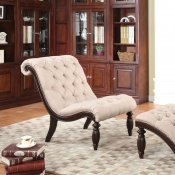 96200 Kirby Chair & Ottoman in Beige Fabric by Acme