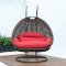 Wicker Hanging Double Egg Swing Chair ESCBG-57R by LeisureMod