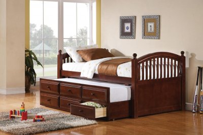 400381T Daybed by Coaster in Cappuccino w/Trundle