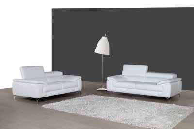 A973 Sofa in White Premium Leather by J&M w/Options