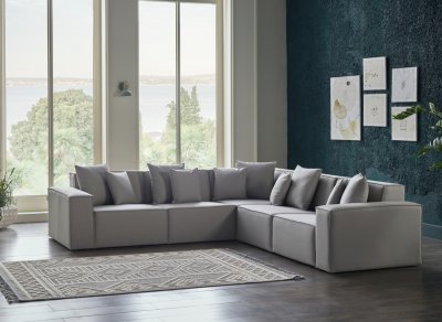 Daya Modular Sectional Sofa in Gray Fabric by Bellona w/Options