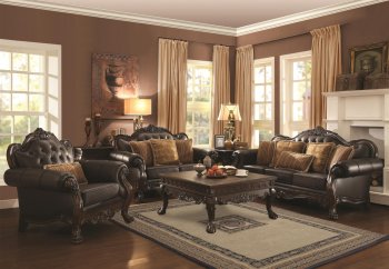 Amairani 504631 Sofa in Dark Brown Leatherette Coaster w/Options [CRS-504631 Amairani]