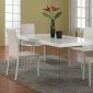 White Lacquered Top Dining Table w/Glass Legs & Optional Chairs