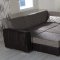 Brown Fabric & Leatherette Base Convertible Sectional Sofa Bed