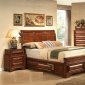 Warm Cherry Finish Transitional Bedroom w/Optional Items