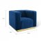 Charisma Sofa in Navy Velvet Fabric by Modway w/Options