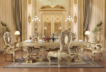 Seville Dining Table DN00457 in Gold by Acme w/Options [AMDS-DN00457 Seville]