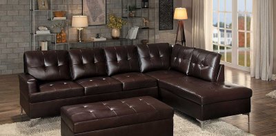 Barrington Sectional Sofa 8378 in Brown PU by Homelegance