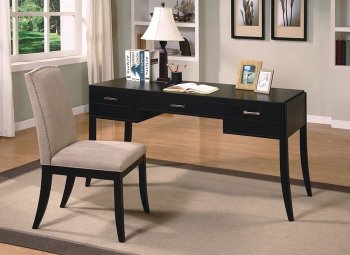 Modern Set of Office Desk & Chair in Dark Cappuccino Finish [CROD-445-800719]