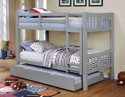 Cameron CM-BK929GY Bunk Bed in Gray w/Optional Trundle