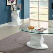 CM4170WH Halava V Coffee Table in White w/Glass Top & Options