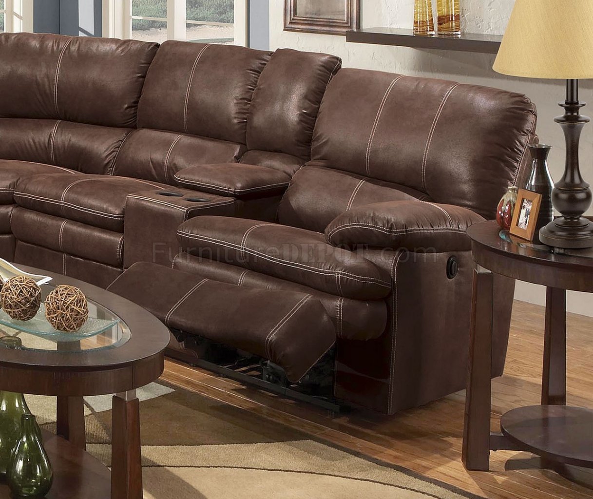 Rustic Brown Microfiber Reclining, Rustic Brown Leather Sectional