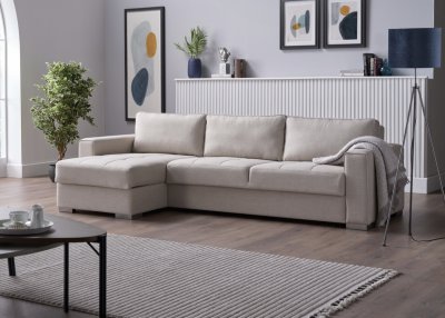 Cooper Sectional Sofa in Beige Fabric by Bellona