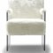Ella Accent Chair 528 in White Faux Fur by Meridian