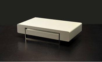 902A Coffee Table in White by J&M w/Chrome Legs [JMCT-902A White]