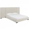Sierra Upholstered Platform Queen Bed in Beige Fabric by Modway
