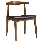 Tracy Dining Chair Set of 2 by Modway w/Black Leatherette Seat