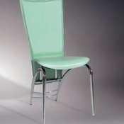Set of 4 Dining Chairs With Green Leather Match Upholstery