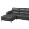 Crosby Sectional Sofa in Elephant Gray Leather by Beverly Hills