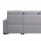 Amboise Sectional Sofa 55550 in Light Gray Fabric by Acme