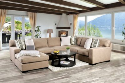 Ferndale Sectional Sofa SM1286 - Brown Chenille Fabric w/Options