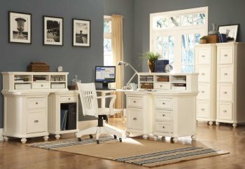 8891 Hanna White Home Office Desk by Coaster with Options [HEOD-8891-03 Hanna]