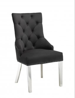 Milano Dining Chair Set of 2 in Black Velvet