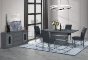 Monaco Dining Room 5Pc Set in Dark Gray by Global w/Options